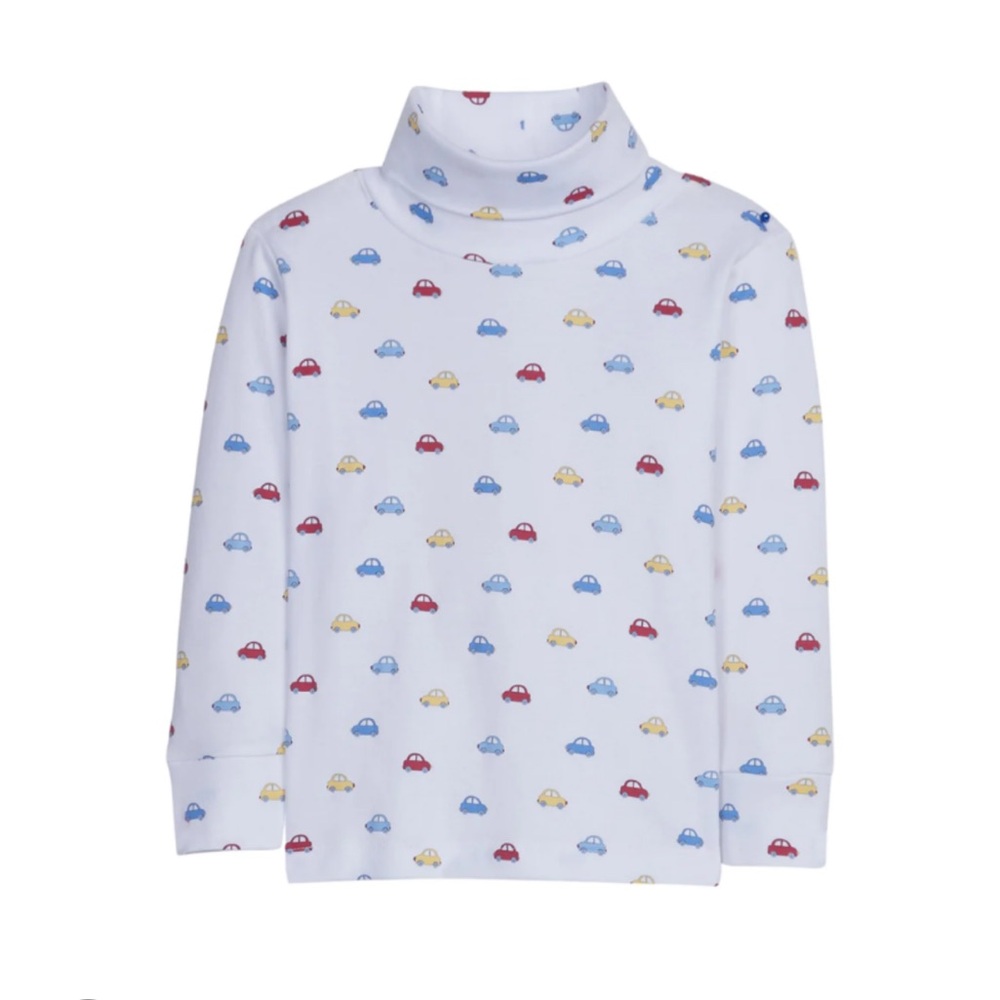 Little English Printed Car Turtleneck